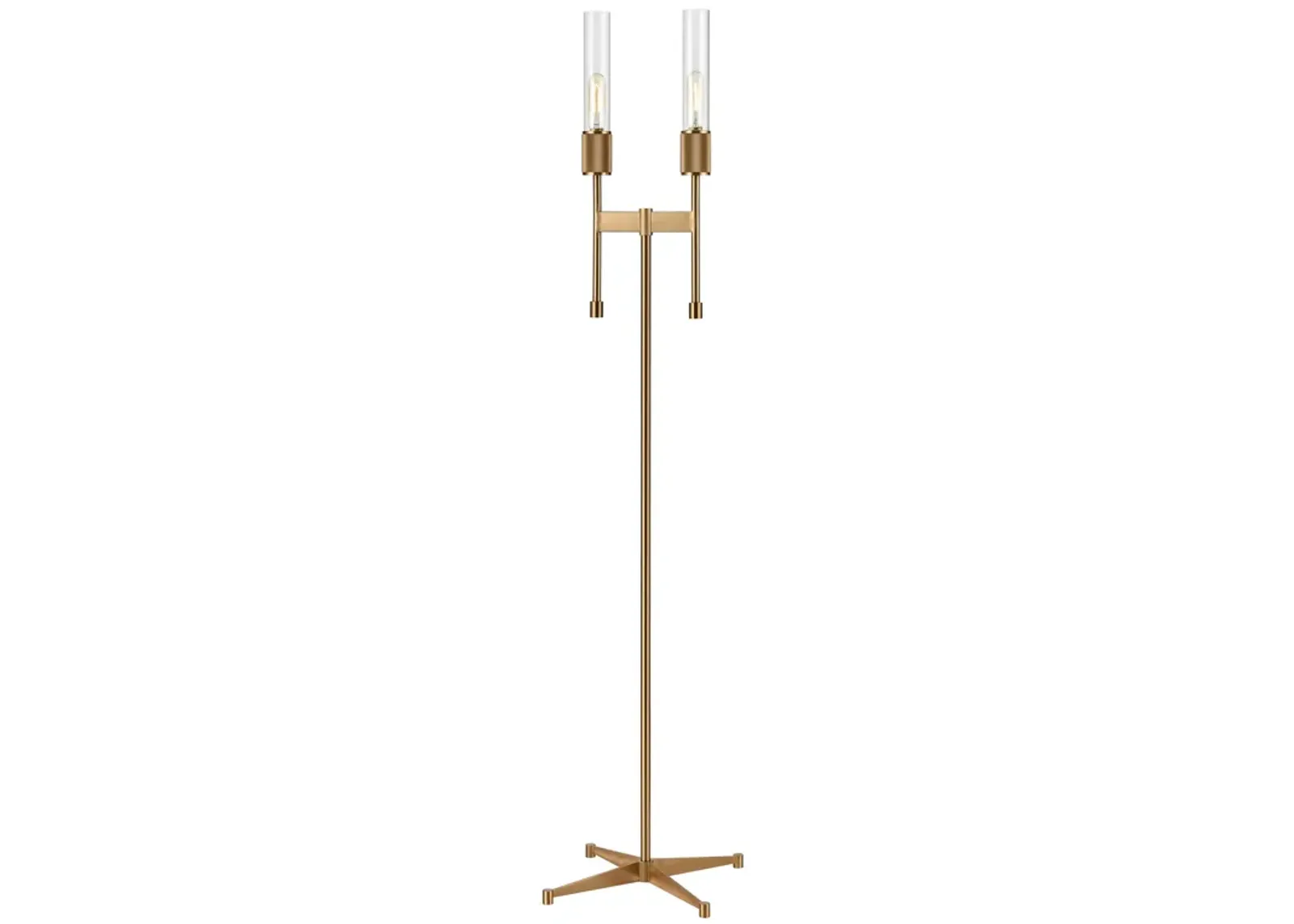 Beaconsfield 65" High 2-Light Floor Lamp - Aged Brass