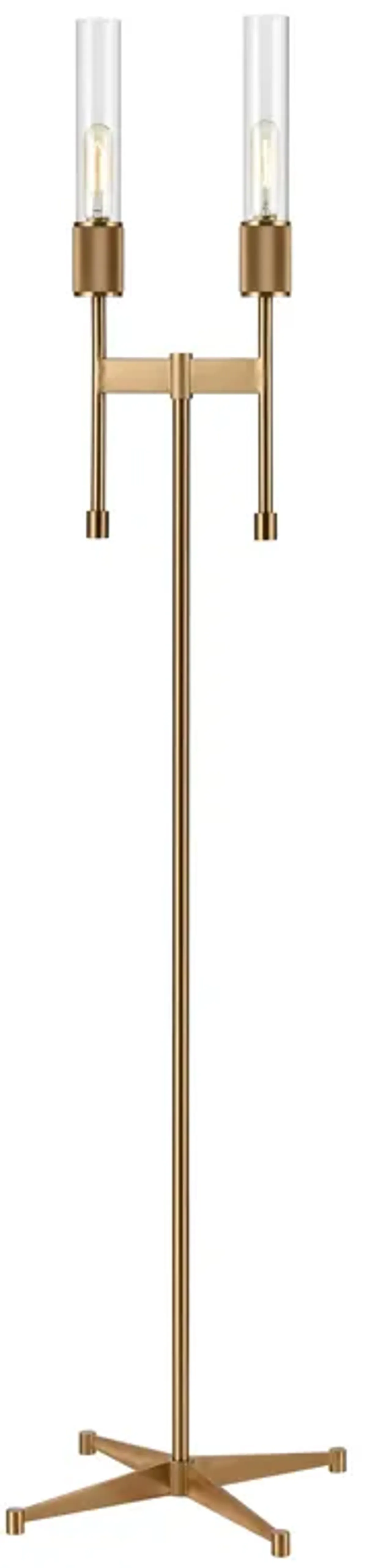 Beaconsfield 65" High 2-Light Floor Lamp - Aged Brass