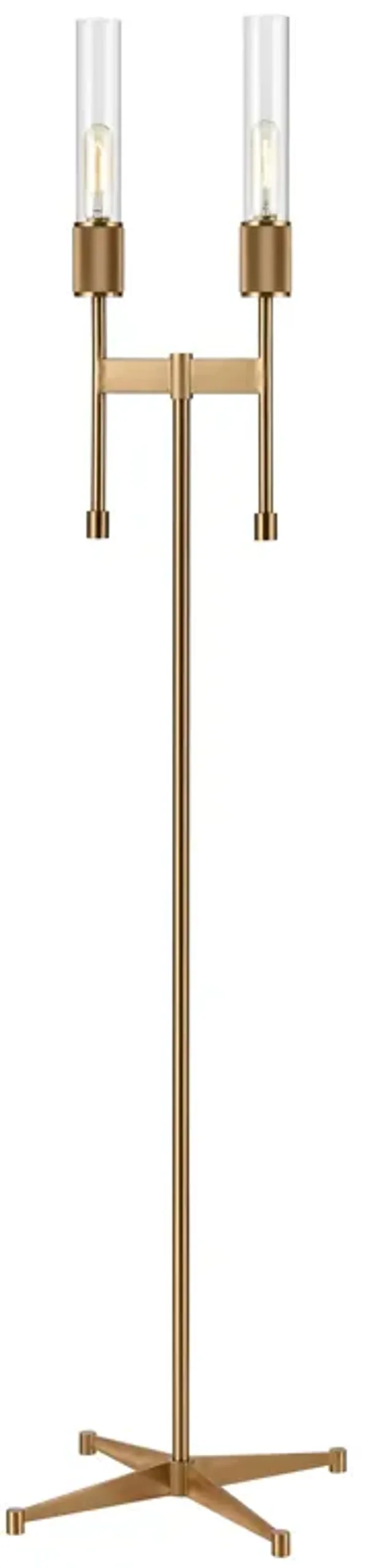Beaconsfield 65" High 2-Light Floor Lamp - Aged Brass
