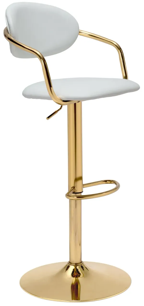Gusto Barstool White & Gold