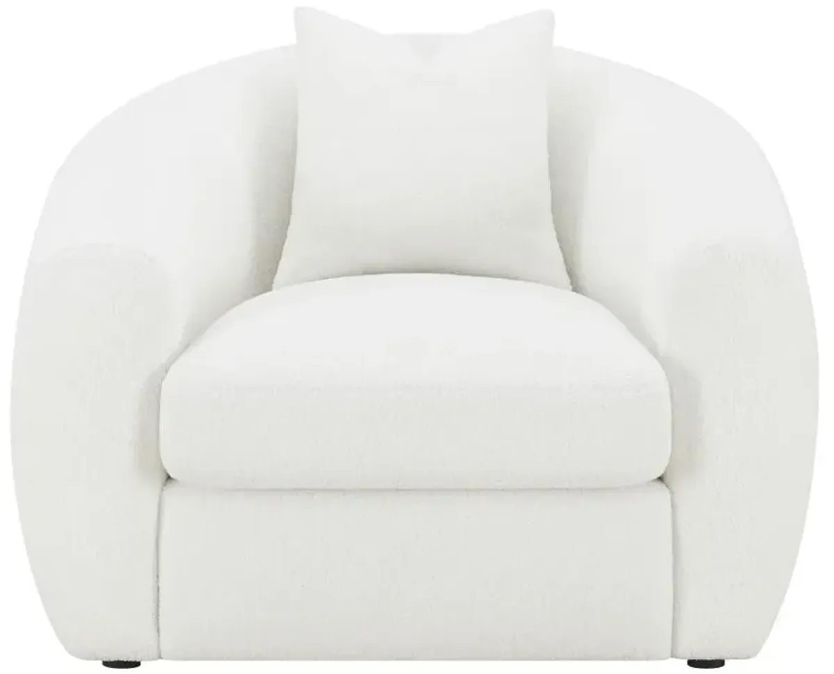 Isabella 3-piece Upholstered Tight Back Living Room Set White