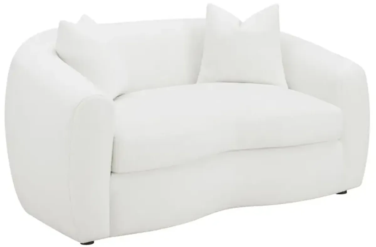 Isabella 3-piece Upholstered Tight Back Living Room Set White