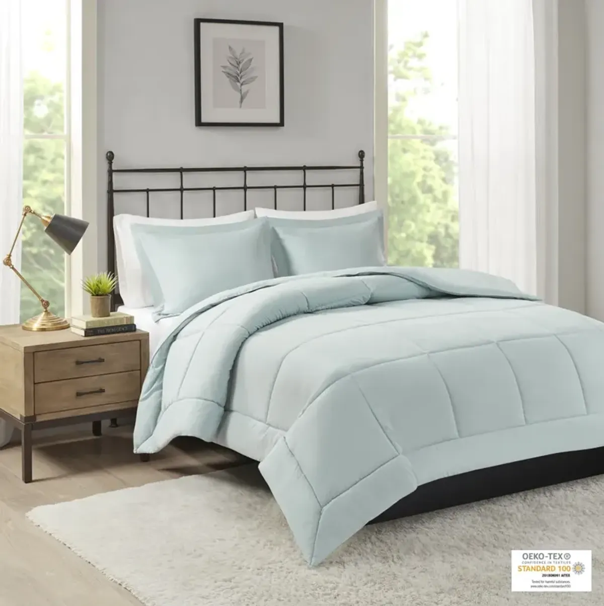 Madison Park Sarasota Seafoam Microcell Down Alternative Comforter Mini Set