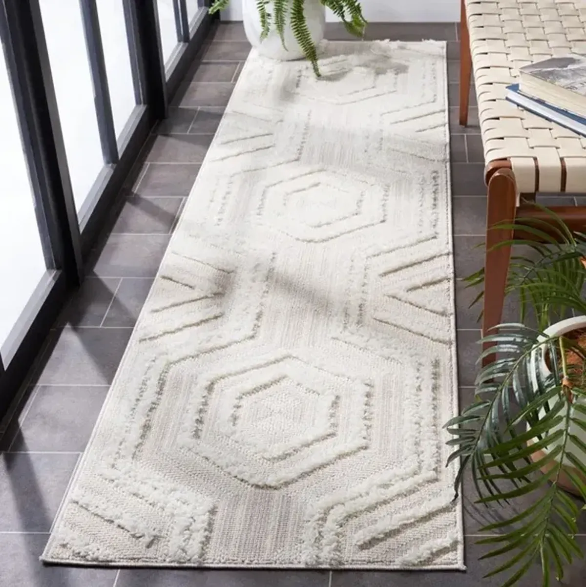 TRENDS 114 Beige 2'-2' X 7' Runner Rug