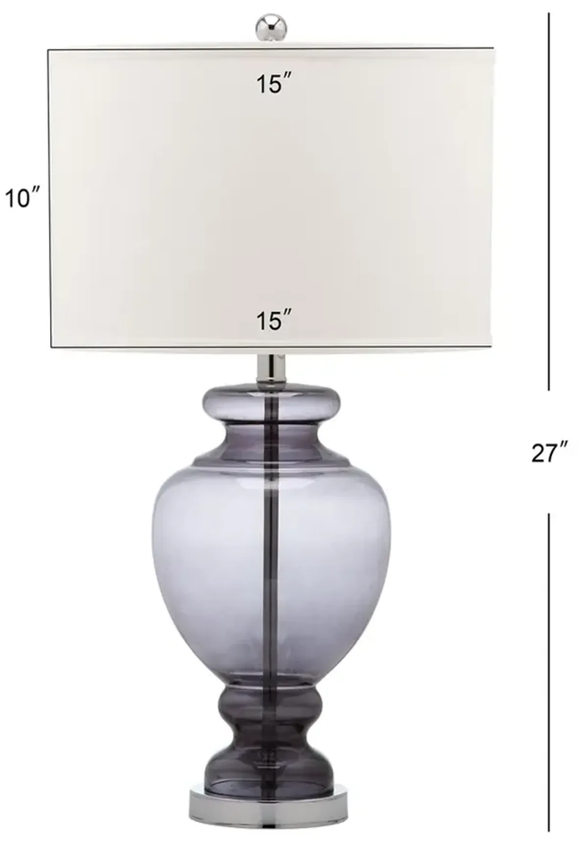 Morocco Grey 27-Inch H Glass Table Lamp - Set of 2