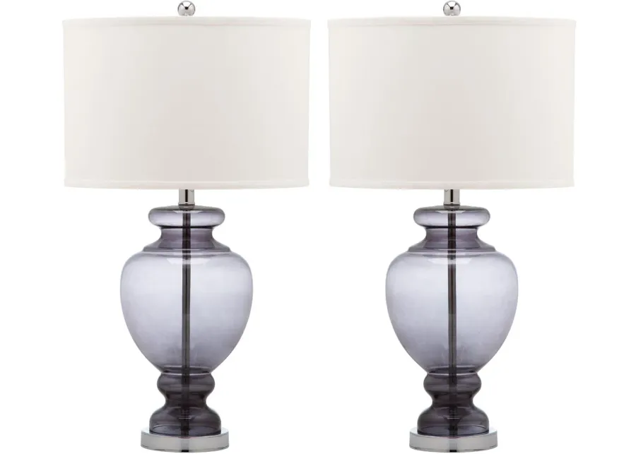 Morocco Grey 27-Inch H Glass Table Lamp - Set of 2