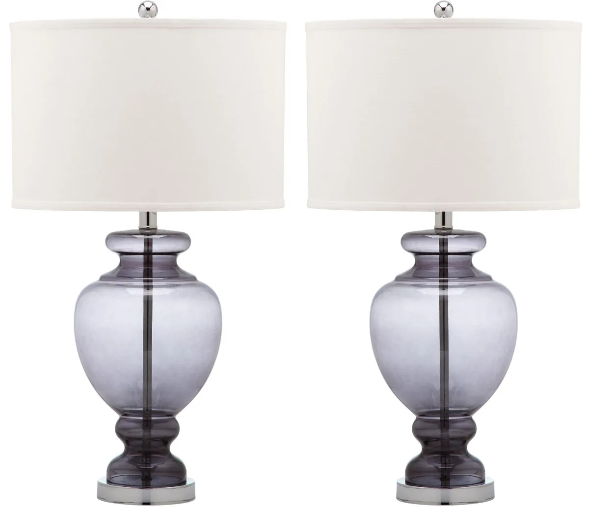 Morocco Grey 27-Inch H Glass Table Lamp - Set of 2