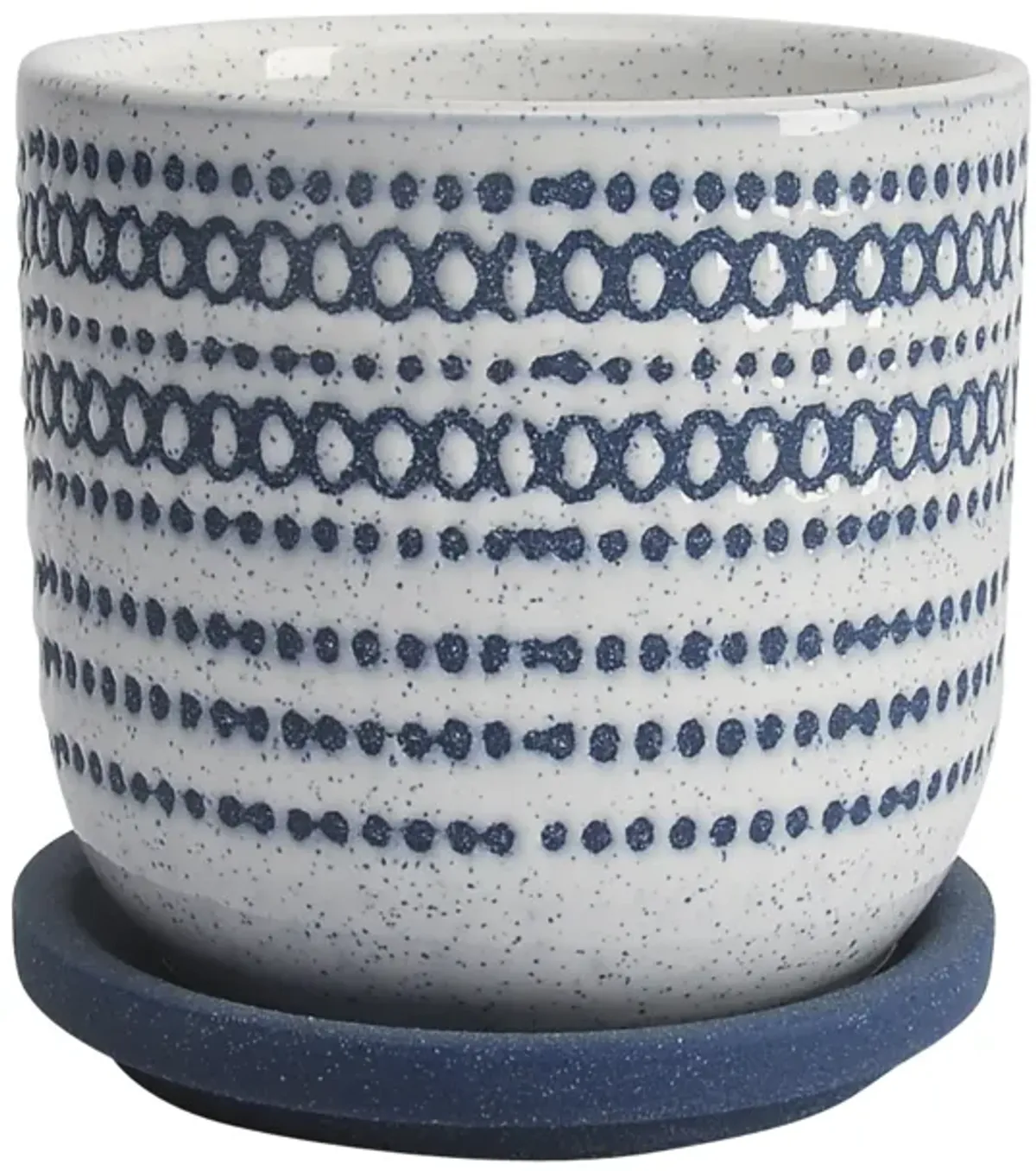 Ceramic 5" Planter W/ SauCeramic, Blue