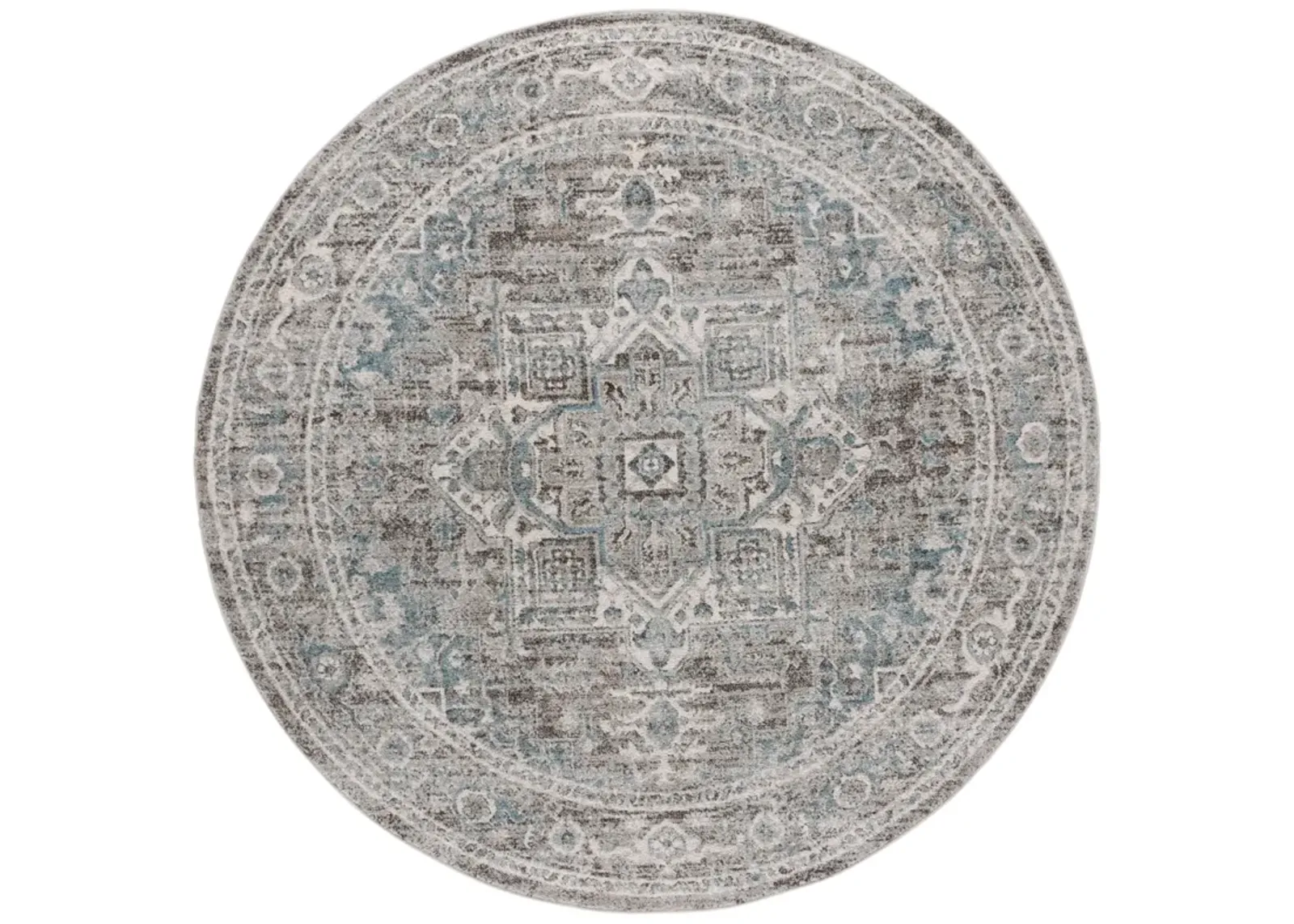 VINTAGE TABRIZ 208 GREY  6'-7' x 6'-7' Round Round Rug