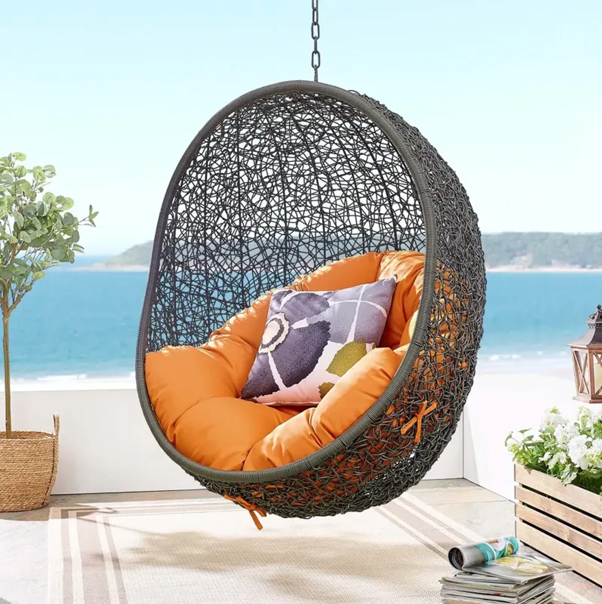 Hide Outdoor Patio Swing Chair With Stand