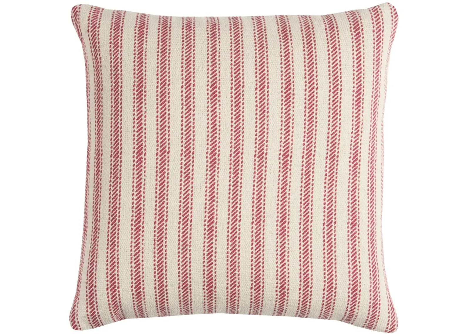 Ticking Stripe Red Pillow