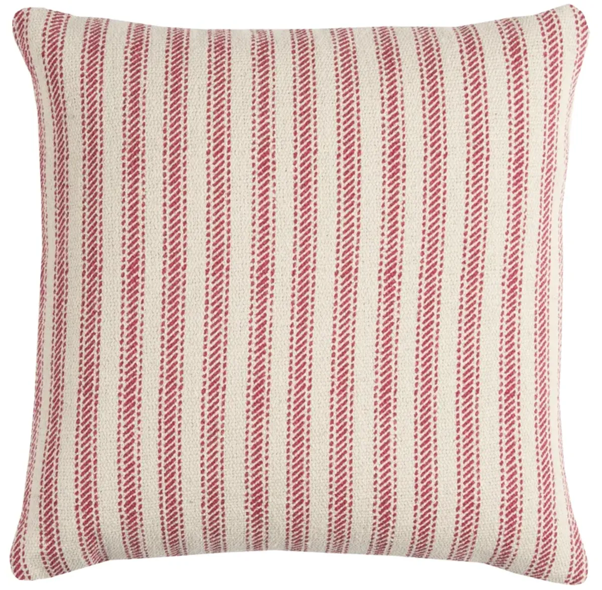 Ticking Stripe Red Pillow