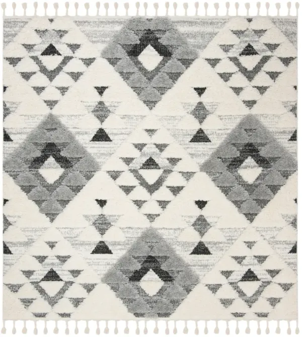 MOROCCAN TASSEL SHAG 688 IVORY  12' x 12' Square Square Rug