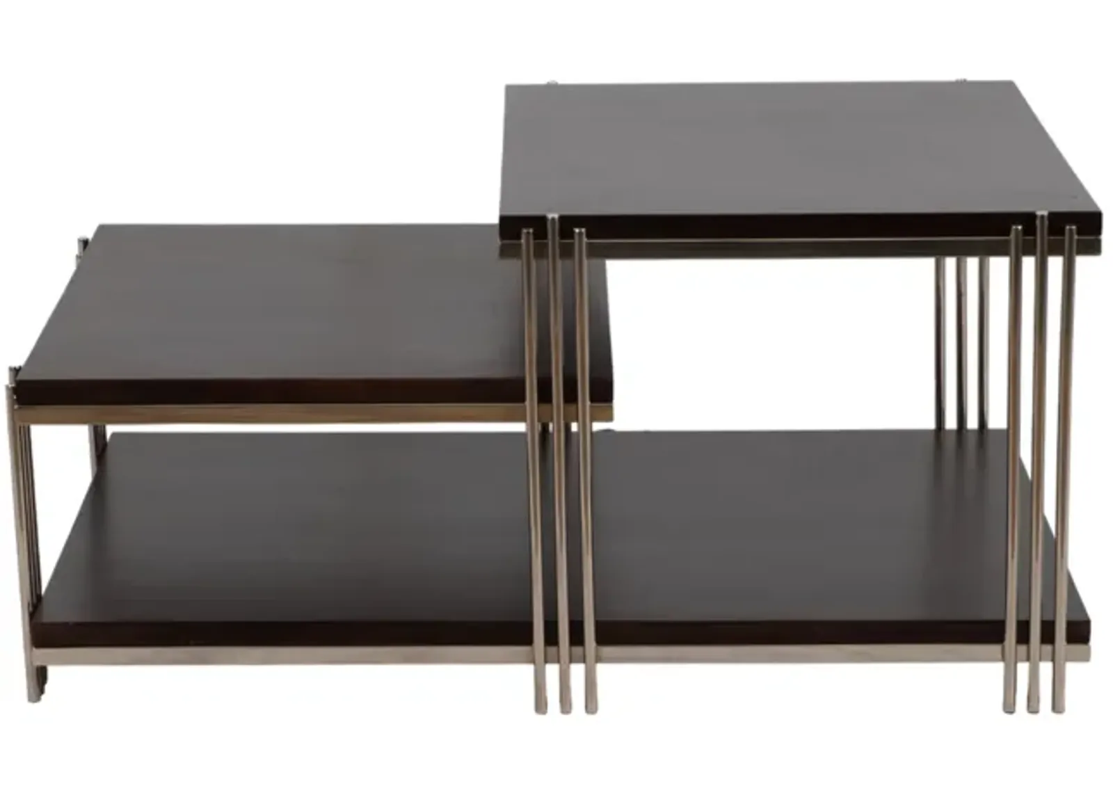 Metal/wood, 42" Three Tier Coffee Table