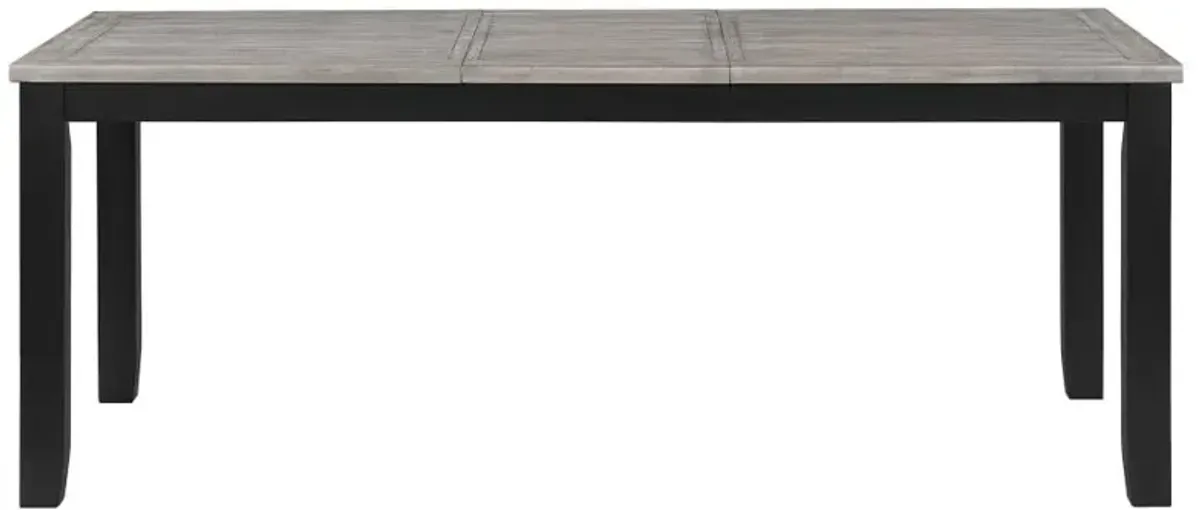 Elodie 7-piece Dining Table Set with Extension Leaf Grey and Black