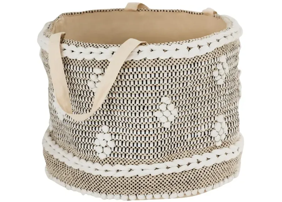 Fasan Fabric Storage Basket - Crema