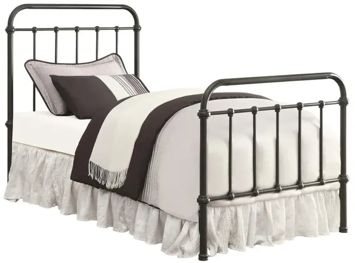 Lin Twin Panel Metal Bed Dark Bronze