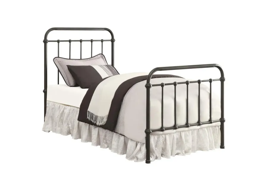 Lin Twin Panel Metal Bed Dark Bronze