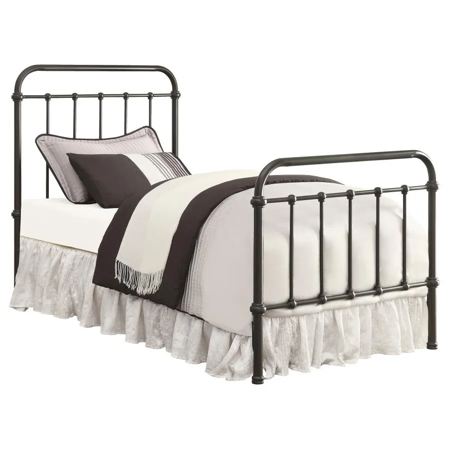 Lin Twin Panel Metal Bed Dark Bronze