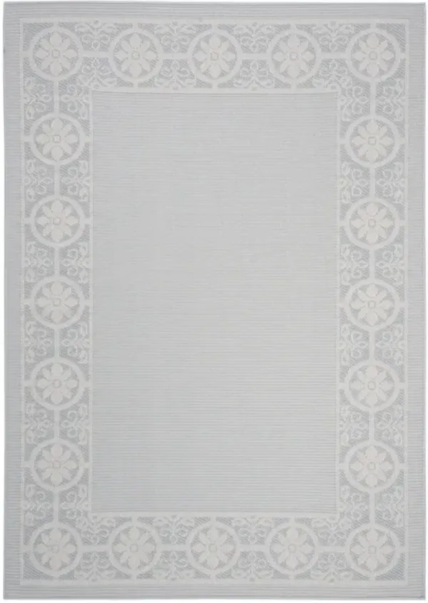 Safavieh BERMUDA 800 Collection BMU815M-7SQ Light Blue / Ivory 6'-7" X 6'-7" Square