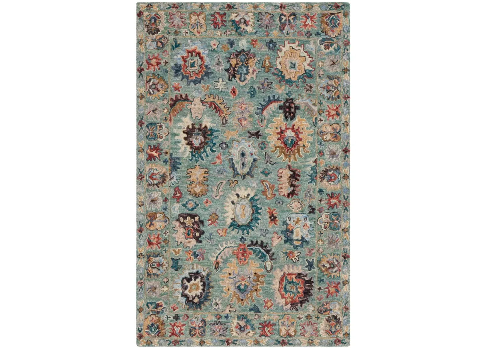 BLOSSOM 472 BLUE  8' x 10' Large Rectangle Rug