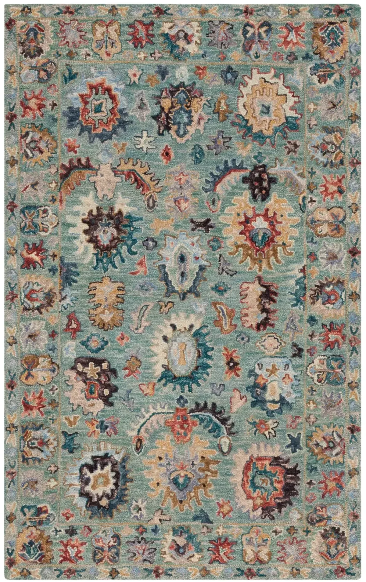 BLOSSOM 472 BLUE  8' x 10' Large Rectangle Rug