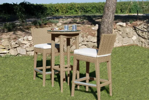 Panama Jack Austin 3-Piece Round Pub Table Set With Cushions