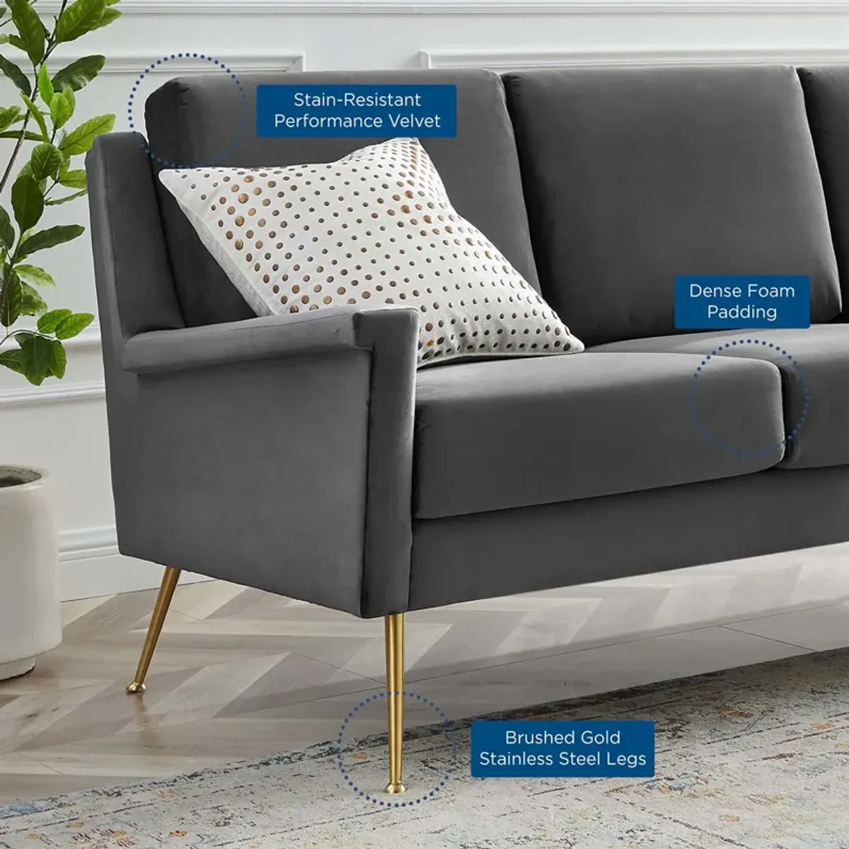 Chesapeake Performance Velvet Sofa