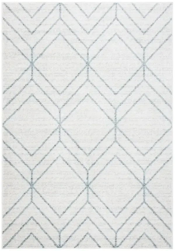 ADIRONDACK Contemporary Grey / Blue 2'-6" X 8' Powerloomed Rug