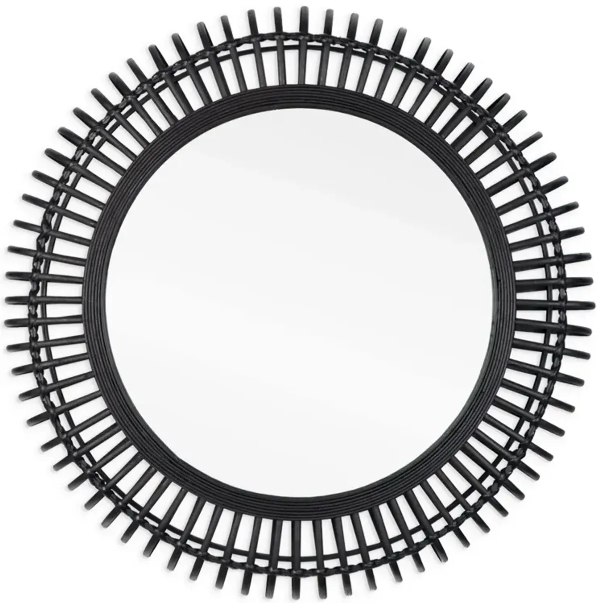 Reina 31" Black Bamboo Wall Mirror