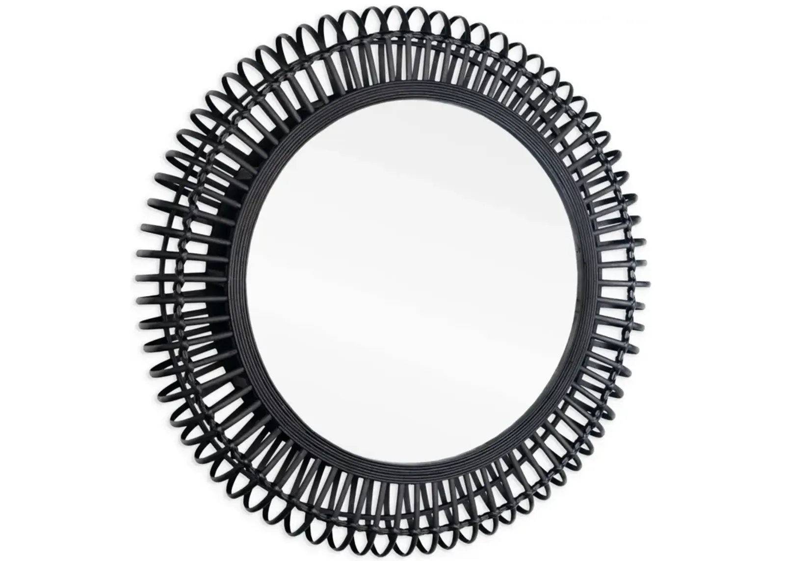 Reina 31" Black Bamboo Wall Mirror