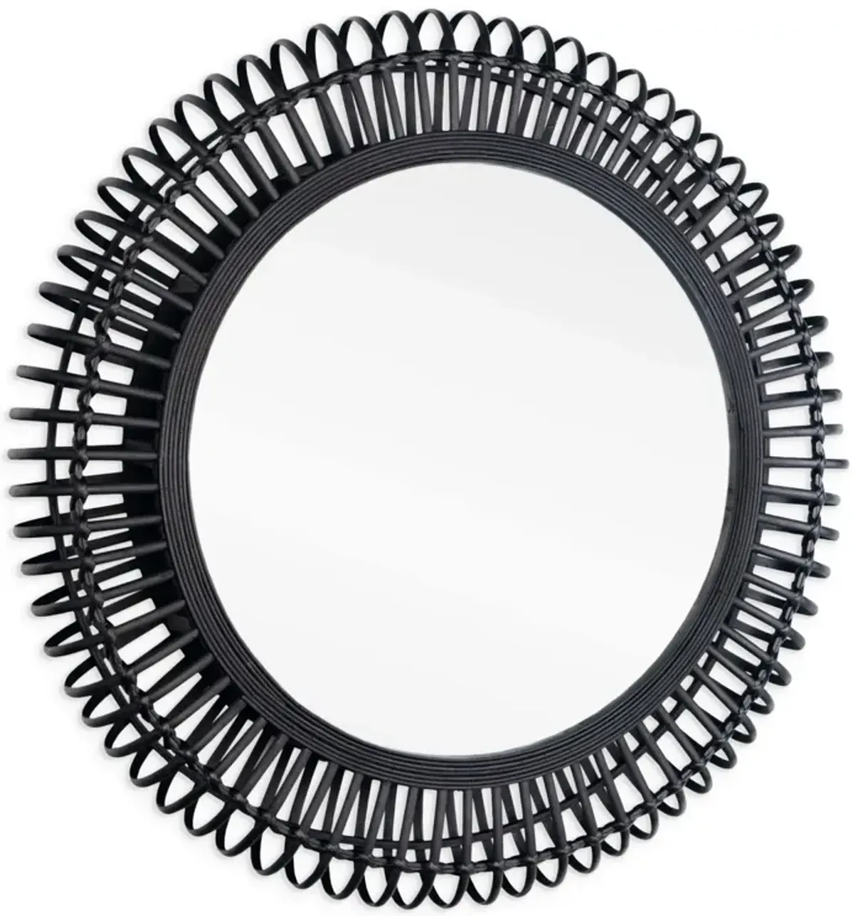 Reina 31" Black Bamboo Wall Mirror