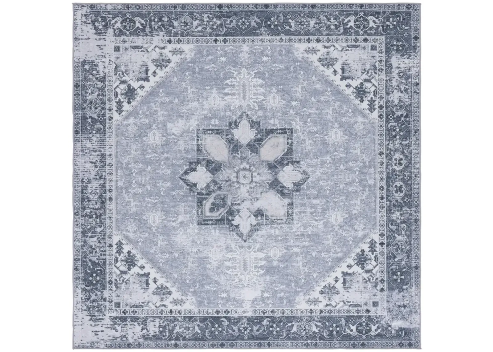 TUCSON 102 M/W S/R GREY 4' x 4' Square Square Rug