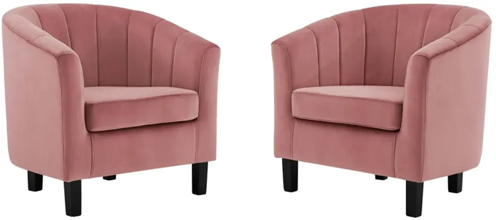 Prospect Channel Tufted Performance Velvet Armchair Set of 2