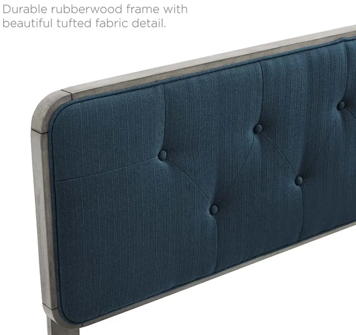 Collins Tufted Twin Fabric and Wood Headboard