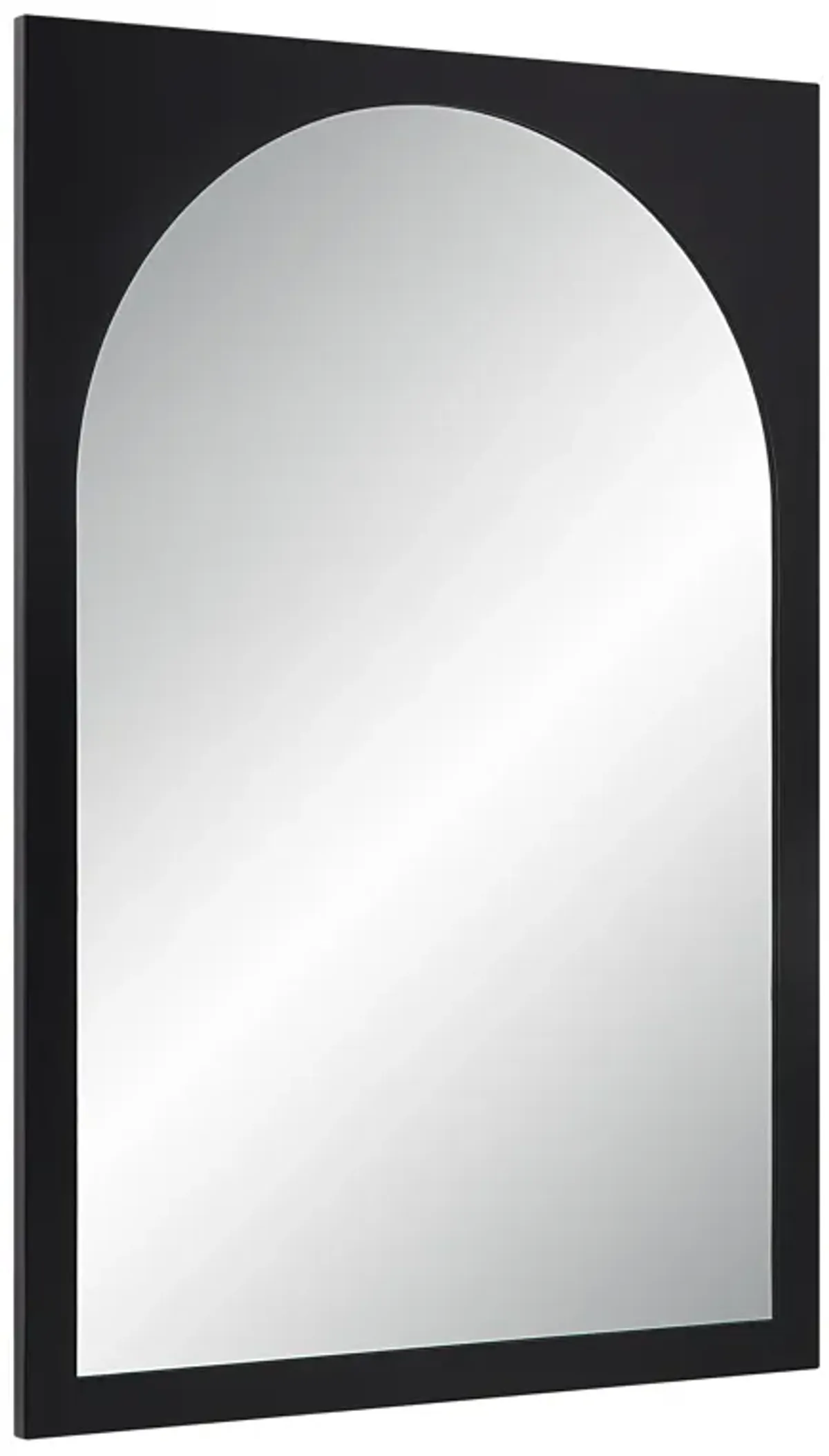 Bilzen 36" Tall Rectangular Arch Mirror, Matte Black