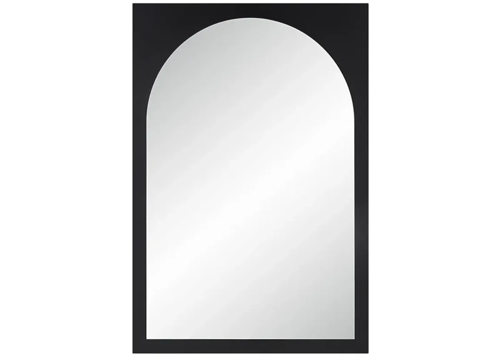 Bilzen 36" Tall Rectangular Arch Mirror, Matte Black