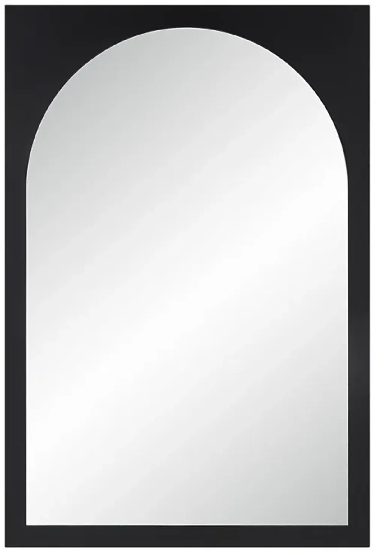 Bilzen 36" Tall Rectangular Arch Mirror, Matte Black