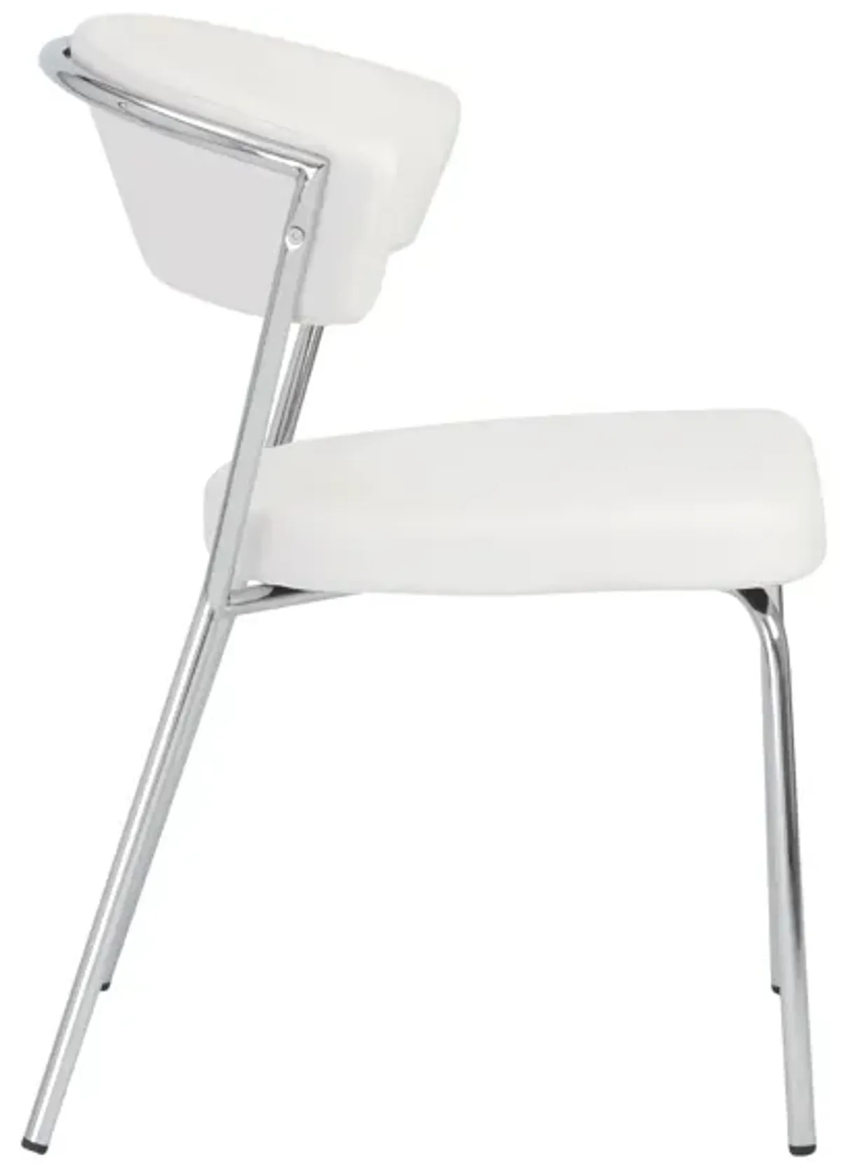 Draco Dining Chair in White with Chrome Legs - Set of 2