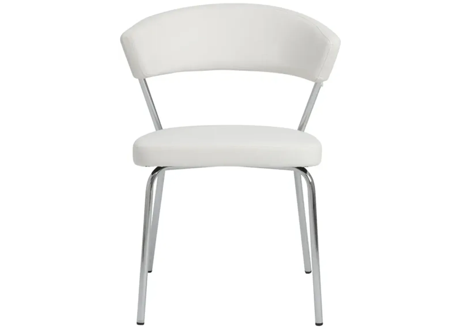 Draco Dining Chair in White with Chrome Legs - Set of 2