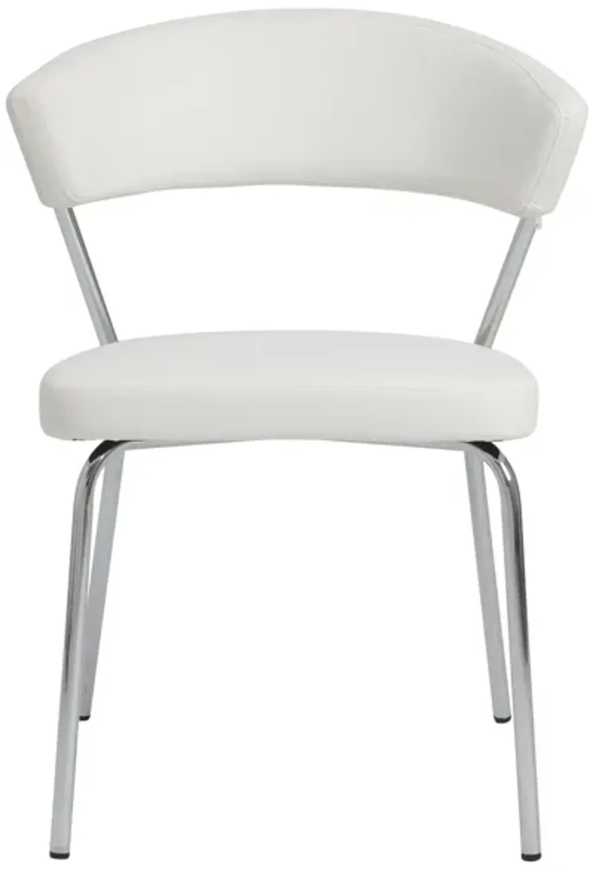 Draco Dining Chair in White with Chrome Legs - Set of 2