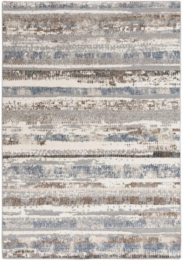 Ventura Blue Stripe Washed Wool 10' x 13' Rectangle Rug