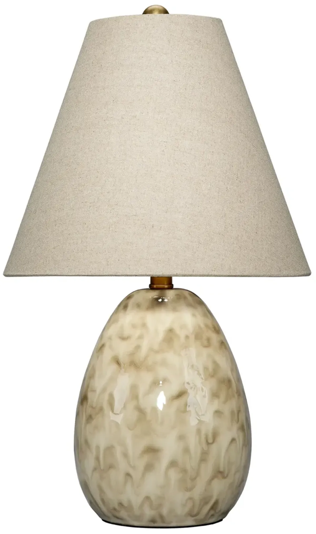 Raindrop Ceramic Table Lamp with Linen Shade, Off White