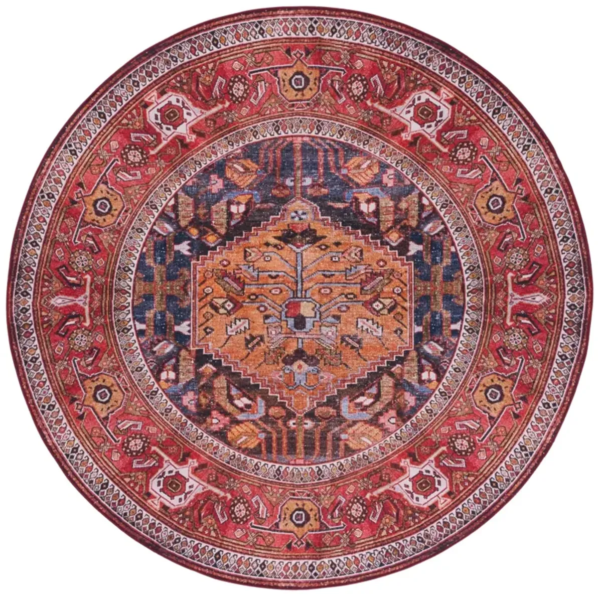 TUCSON 127 M/W S/R NAVY  4' x 4' Round Round Rug
