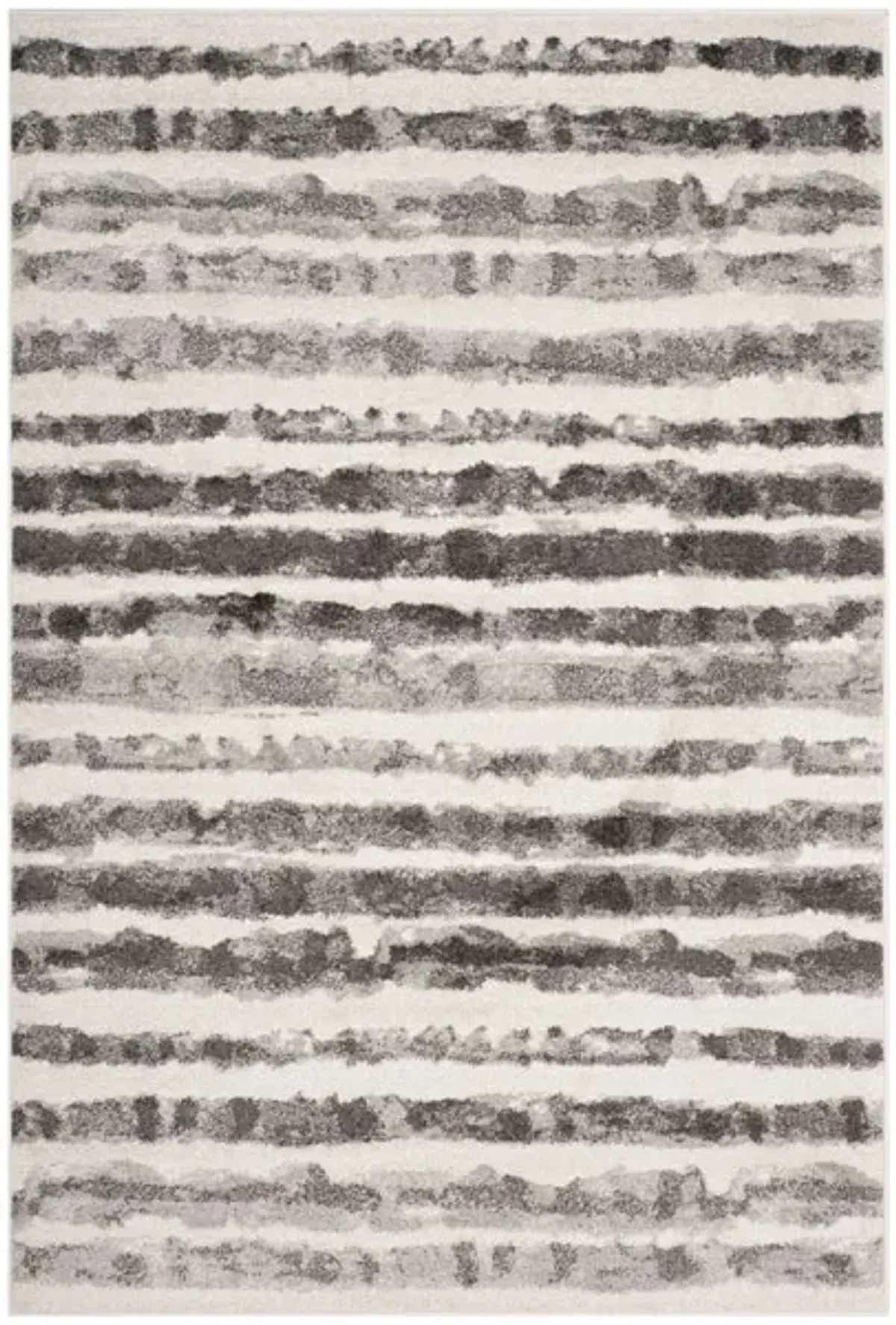 Adirondack Contemporary Ivory / Charcoal 2'-6" X 12' Powerloomed Rug
