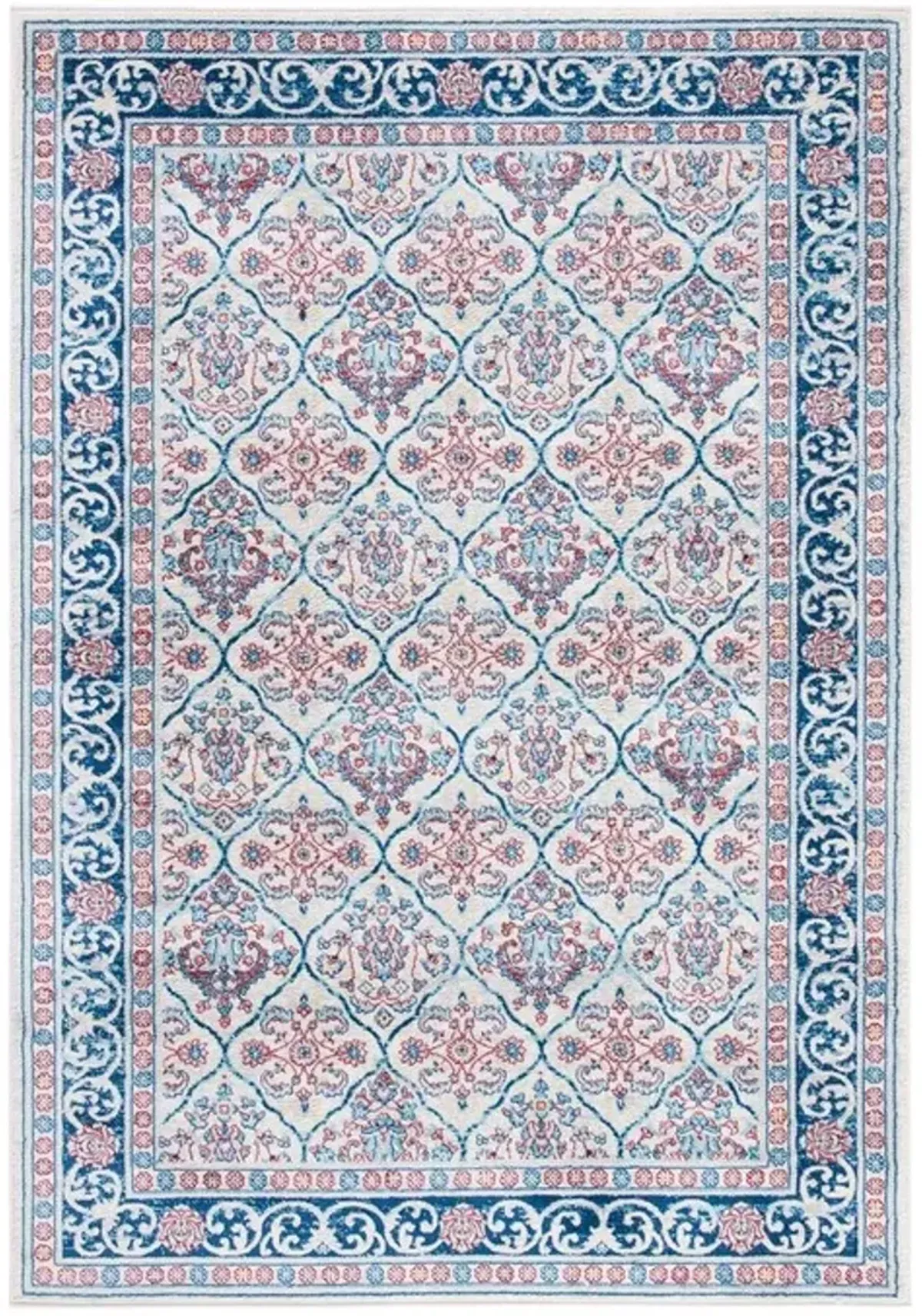 Brentwood 870 Beige / Navy 4' X 6' Small Rectangle Powerloomed Rug