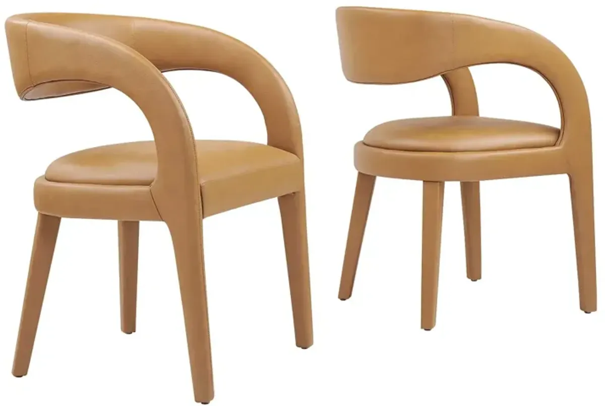 Pinnacle Vegan Leather Dining Chair Set of Two