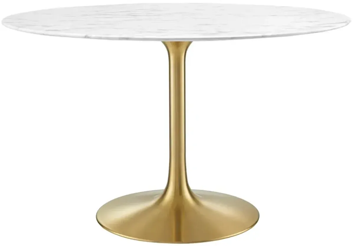 Lippa 	48" Round Artificial Marble Dining Table