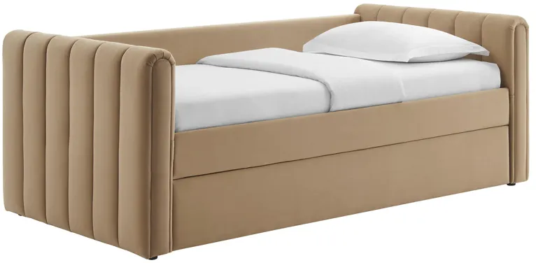 Veyla Channel Tufted Performance Velvet Twin Daybed With Trundle