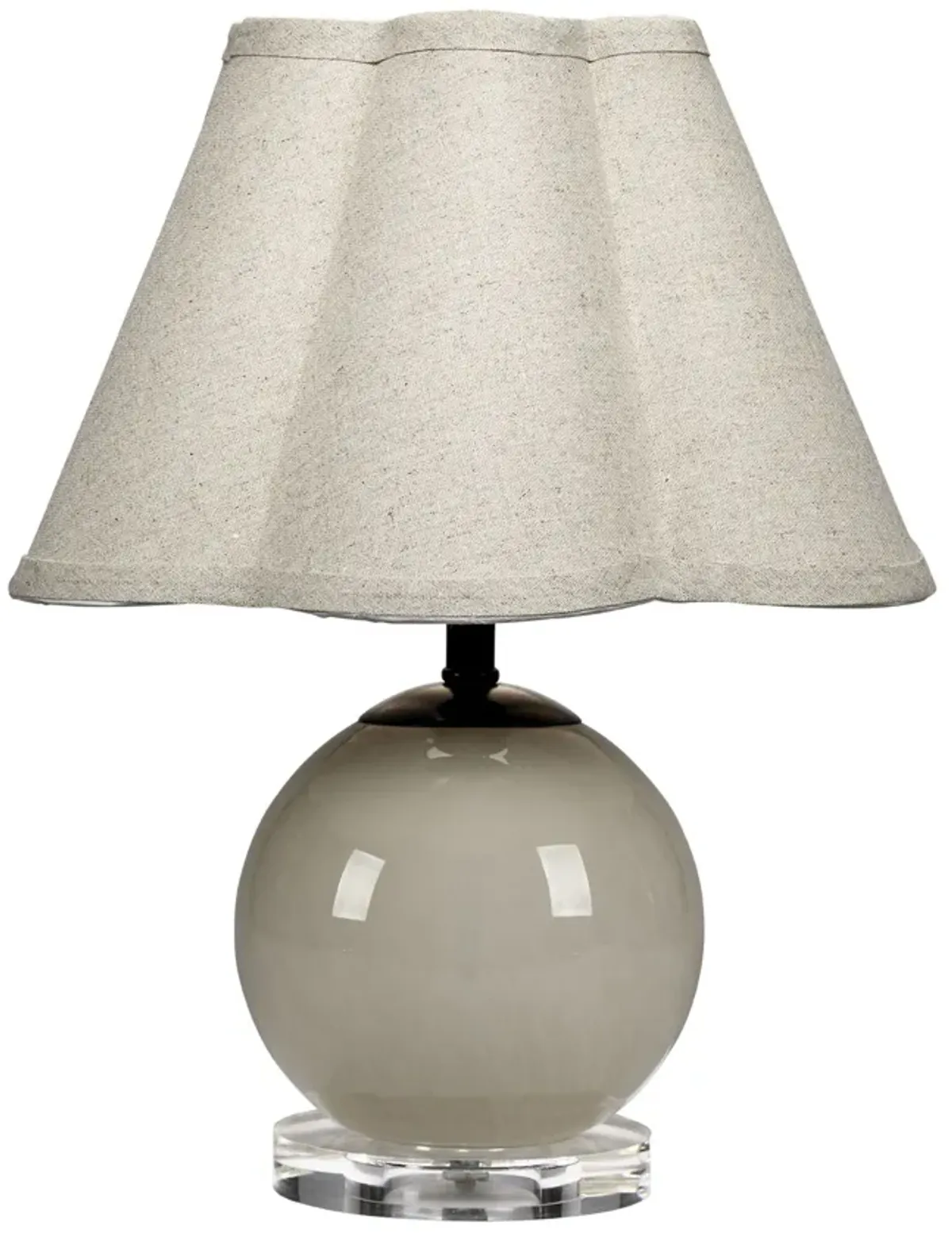 Dottie Blown Glass Table Lamp with Linen Shade, Taupe